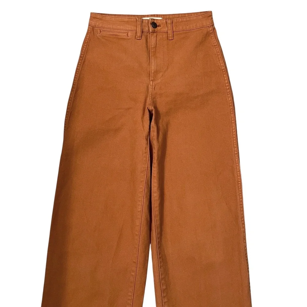Madewell Curvy Slim Emmett Wide Leg Crop Pants in Warm Nutmeg Size 25 - Picture 5 of 10